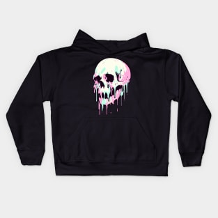 Pastel dripping skull Kids Hoodie